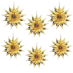 Набор фантов Звезды 30 см х 6 шт, золото