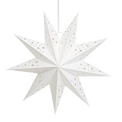 Звезда девятиконечная 45 см, точки и звездочки, белый